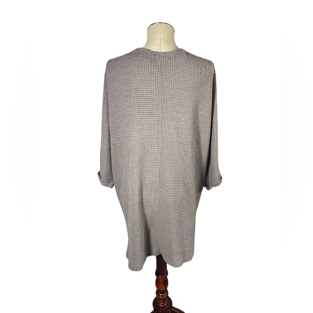 Mittoshop Gray Waffle Cardigan Size S/M - Picture 3 of 9